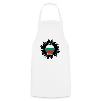 Sofia Skyline Bulgarien Flagge Reise Souvenir - Kochschürze - Weiß - Vorne - AI Model Male 185 dark (185cm)
