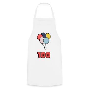 100. 100 JAHRE. 100-JÄHRIGES JUBILÄUM. 100. GEBURTSTAG - Kochschürze - Weiß - Vorne - AI Model Male 185 dark (185cm)