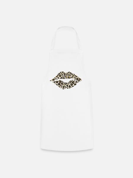 Lippen Leopard - Kochschürze - Weiß