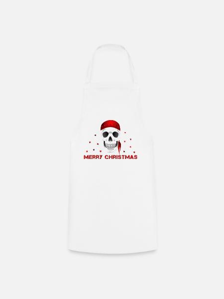 Merry Christmas skull - Kochschürze - Weiß