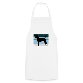 Chilenischer Foxterrier Hund Silhouette Retro Sonnenuntergang - Kochschürze - Weiß - Vorne - AI Model Male 185 dark (185cm)