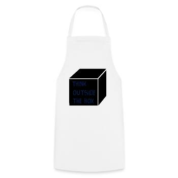 Think outside the box - Kochschürze - Weiß - Vorne - AI Model Male 185 dark (185cm)