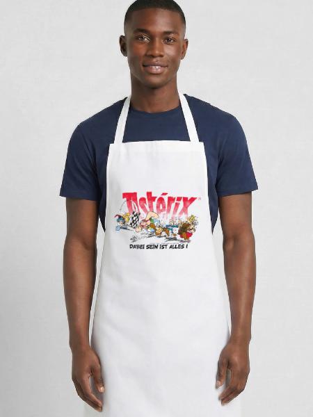 Asterix & Obelix: Dabei sein ist alles! - Kochschürze - Weiß - Vorne - AI Model Male 185 dark (185cm)