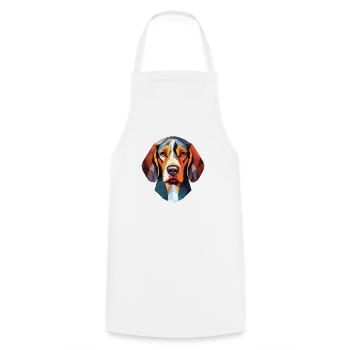 Sibirischer dreifarbiger Hund Hunderasse Aquarellglas - Kochschürze - Weiß - Vorne - AI Model Male 185 dark (185cm)