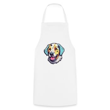 Akbash Hunderasse Aquarell Karikatur Kawaii Colorfu - Kochschürze - Weiß - Vorne - AI Model Male 185 dark (185cm)