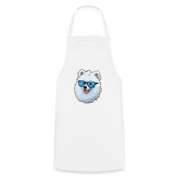 Samojede Hunderasse Aquarell Karikatur Kawaii Brille - Kochschürze - Weiß - Vorne - AI Model Male 185 dark (185cm)