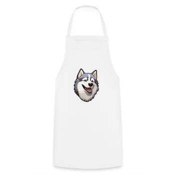 Siberian Huskie Hunderasse Aquarell Karikatur Kawai - Kochschürze - Weiß - Vorne - AI Model Male 185 dark (185cm)