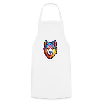 Nördliche Inuit Hunderasse Cartoon Kawaii Illustrati - Kochschürze - Weiß - Vorne - AI Model Male 185 dark (185cm)