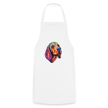Lettische Jagdhunderasse Cartoon Kawaii Illustration - Kochschürze - Weiß - Vorne - AI Model Male 185 dark (185cm)