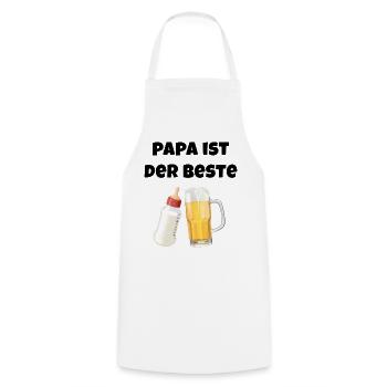 Papa ist der Beste - Geschenk zum Vatertag - Kochschürze - Weiß - Vorne - AI Model Male 185 dark (185cm)