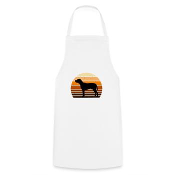Braque du Bourbonnais Hund Silhouette Retro Sonnenuntergang - Kochschürze - Weiß - Vorne - AI Model Male 185 dark (185cm)