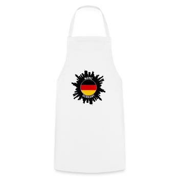 Mainz Skyline Deutschland Flagge Reise-Souvenir - Kochschürze - Weiß - Vorne - AI Model Male 185 dark (185cm)