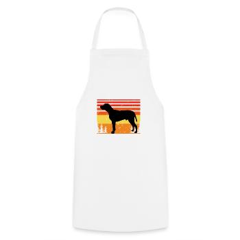 Braque du Bourbonnais Hund Silhouette Retro Sonnenuntergang - Kochschürze - Weiß - Vorne - AI Model Male 185 dark (185cm)