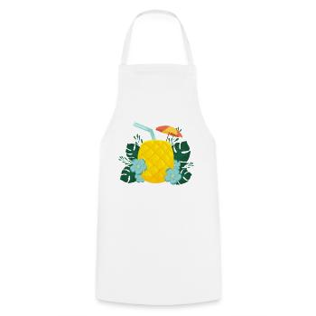 Ananas Drink - Tropischer Cocktail Sommer - Kochschürze - Weiß - Vorne - AI Model Male 185 dark (185cm)