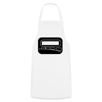 Melder Pager zum selbst gestalten - Kochschürze - Weiß - Vorne - AI Model Male 185 dark (185cm)