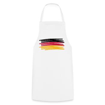 Deutschland Farben Stift gemalt Fahne - Kochschürze - Weiß - Vorne - AI Model Male 185 dark (185cm)