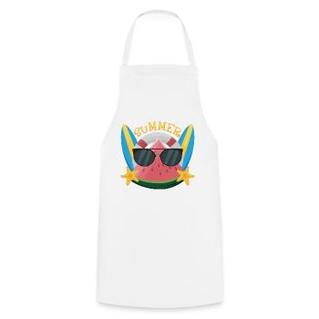 Summer Wassermelone mit Sonnenbrille - Kochschürze - Weiß - Vorne - AI Model Male 185 dark (185cm)