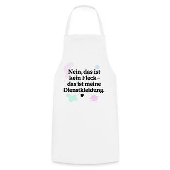 Das ist kein Fleck! (schwarz & bunt) - Kochschürze - Weiß - Vorne - AI Model Male 185 dark (185cm)