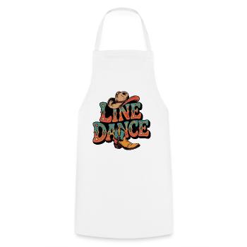 Line Dance mein Hobby - meine Passion - mein Ding - Kochschürze - Weiß - Vorne - AI Model Male 185 dark (185cm)