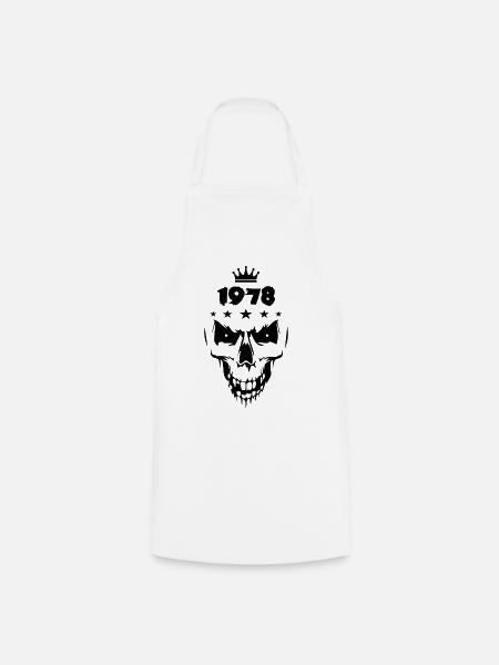 1978 Totenkopf - Kochschürze - Weiß