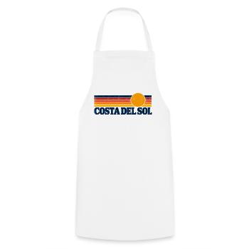 Costa del Sol - Spanien - Espana - Spain - Sommer - Kochschürze - Weiß - Vorne - AI Model Male 185 dark (185cm)
