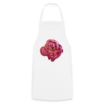 Elegante rosa Rosenblüte - Kochschürze - Weiß - Vorne - AI Model Male 185 dark (185cm)