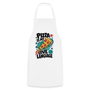 Pizza Is My Love Language – Pizzarakete - Kochschürze - Weiß - Vorne - AI Model Male 185 dark (185cm)