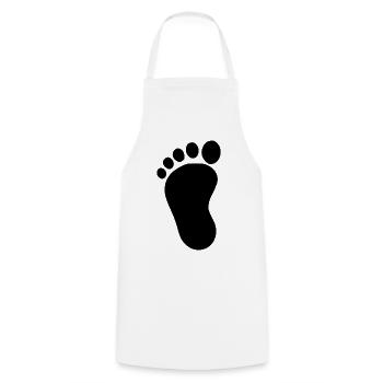 Babyfuß schwarz Geschenk zur Geburt Taufe - Kochschürze - Weiß - Vorne - AI Model Male 185 dark (185cm)