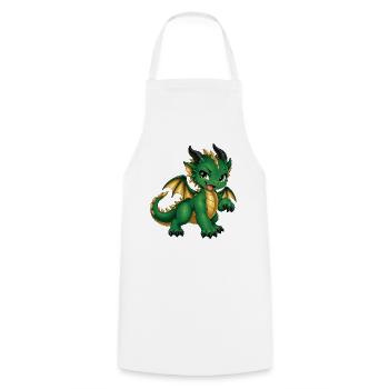 Frecher grüner Drache – Süßes Fantasy Drachenbaby - Kochschürze - Weiß - Vorne - AI Model Male 185 dark (185cm)
