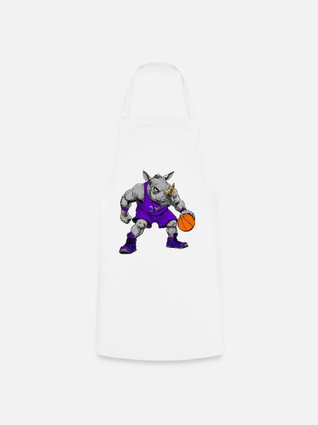 Basketball Nashorn Rhino - Kochschürze - Weiß