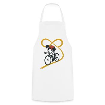 Endless Road Infinity Loop Radfahrer Minimalistische Kunst - Kochschürze - Weiß - Vorne - AI Model Male 185 dark (185cm)