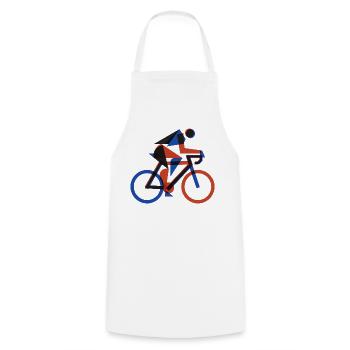 Bauhaus Geometric Cyclist Retro Risograph Art - Kochschürze - Weiß - Vorne - AI Model Male 185 dark (185cm)
