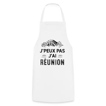 J peut pas j ai reunion t-shirt cadeau humor - Kochschürze - Weiß - Vorne - AI Model Male 185 dark (185cm)