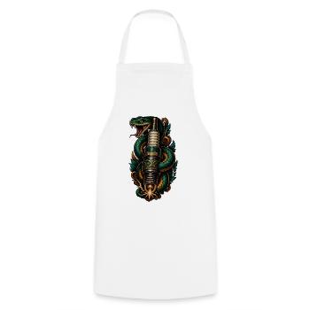 Zündkerze Schlange Tattoo Neo Traditional T-Shirt - Kochschürze - Weiß - Vorne - AI Model Male 185 dark (185cm)