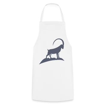 Steinbock Silhouette auf Felsen - Kochschürze - Weiß - Vorne - AI Model Male 185 dark (185cm)
