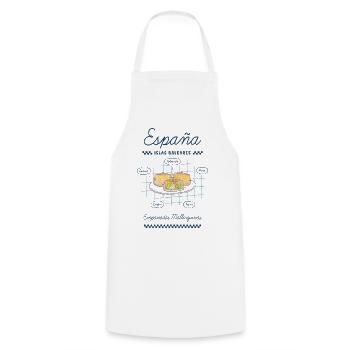 Mallorquinische Empanadas - Kochschürze - Weiß - Vorne - AI Model Male 185 dark (185cm)