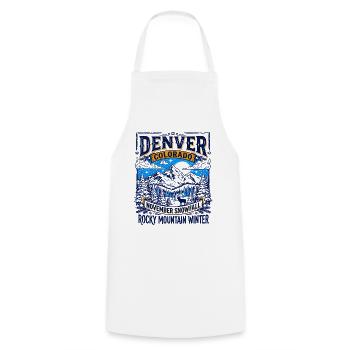 Denver Colorado November Snowfall Rocky Mountain - Kochschürze - Weiß - Vorne - AI Model Male 185 dark (185cm)