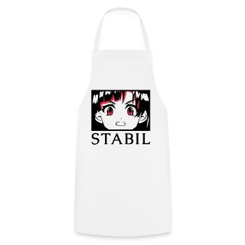 STABIL - ANIME - Kochschürze - Weiß - Vorne - AI Model Male 185 dark (185cm)