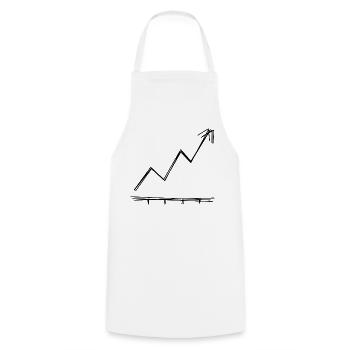 Aktienkurs handgezeichnet - Kochschürze - Weiß - Vorne - AI Model Male 185 dark (185cm)