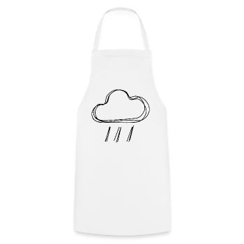 Regenwolke handgezeichnet - Kochschürze - Weiß - Vorne - AI Model Male 185 dark (185cm)