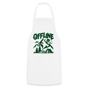 Offline – Berge Camping Wandern Natur Abenteuer - Kochschürze - Weiß - Vorne - AI Model Male 185 dark (185cm)