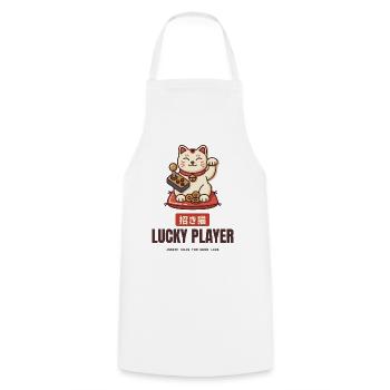 Glücksspieler Maneki Neko Arcade-Joystick-Gamer - Kochschürze - Weiß - Vorne - AI Model Male 185 dark (185cm)