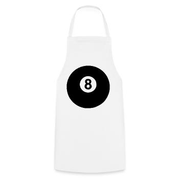 Billardkugel Billard Geschenk - Kochschürze - Weiß - Vorne - AI Model Male 185 dark (185cm)