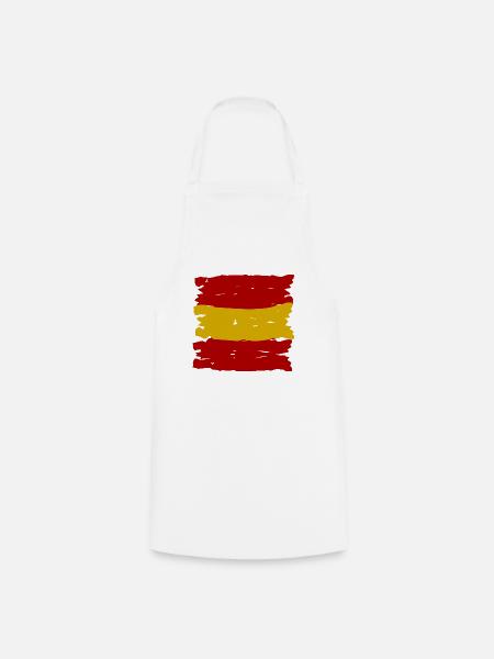 Spanien Flaggenstreifen Pinselkunst - Kochschürze - Weiß