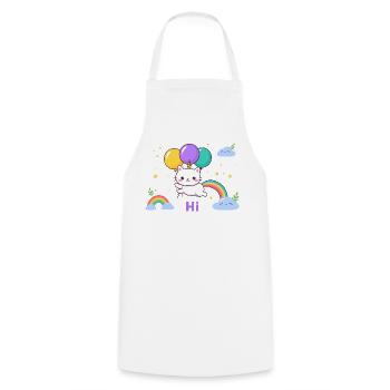 Pastel Kitty Einhornballons - Kochschürze - Weiß - Vorne - AI Model Male 185 dark (185cm)