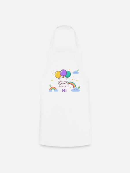 Pastel Kitty Einhornballons - Kochschürze - Weiß