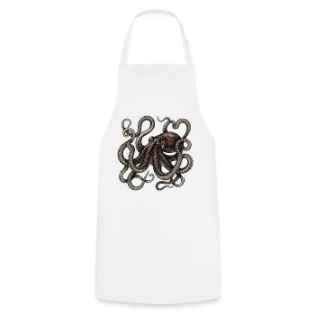 Oktopus im Vintage-Stil - Kochschürze - Weiß - Vorne - AI Model Male 185 dark (185cm)