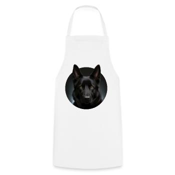 Nachtsturm Schäferhund Portrait - Kochschürze - Weiß - Vorne - AI Model Male 185 dark (185cm)