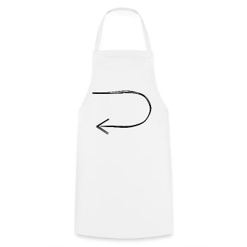 Wendepfeil handgezeichnet - Kochschürze - Weiß - Vorne - AI Model Male 185 dark (185cm)