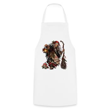 Weihnachts-Baba-Jaga-Slawisches Winterhexen-Design - Kochschürze - Weiß - Vorne - AI Model Male 185 dark (185cm)